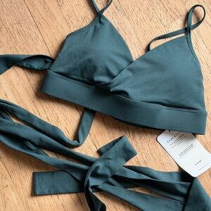 Fabletics Teal Wrap Crop Top